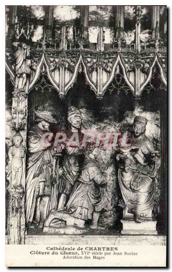 Chartres CPA La cathedrale Cloture du Choeur Adoration des MAges