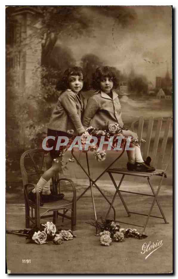 CPA Fantaisie Enfants Jumeaux Twins