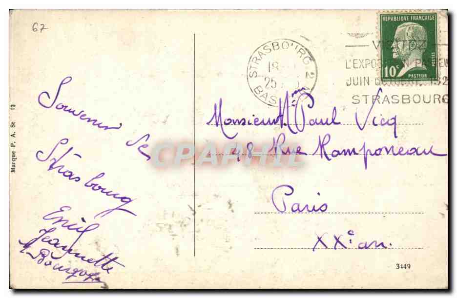 CPA Strasbourg Vue prise des ponts couverts — Verso