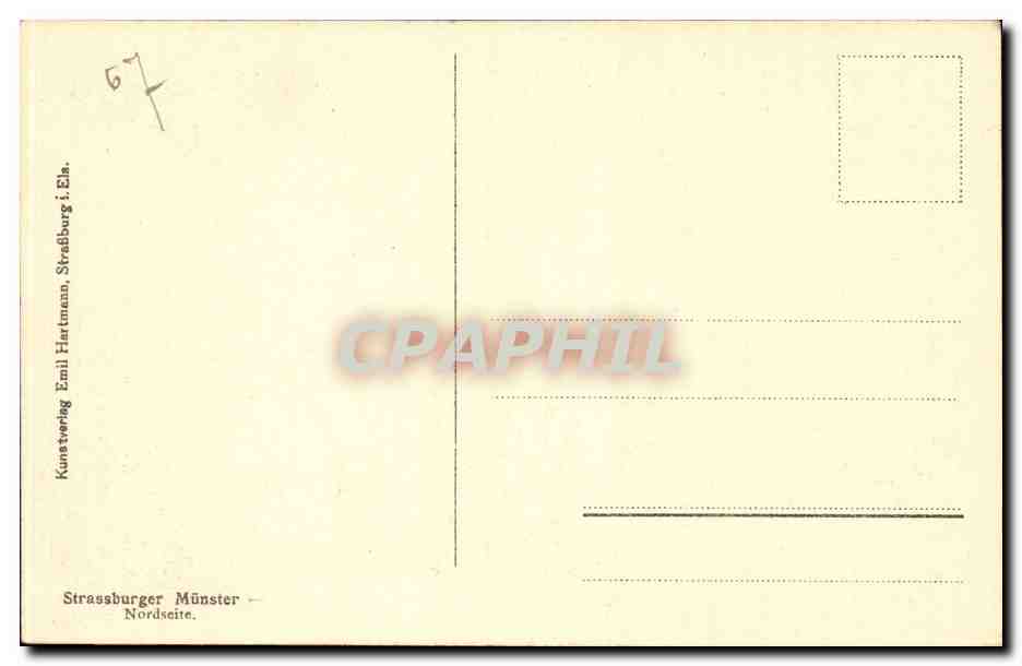 CPA Strasbourg Nordseite Munster — Rückseite
