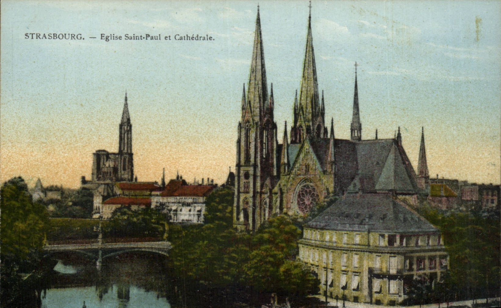 CPA Strasbourg Eglise Saint Paul et cathedrale
