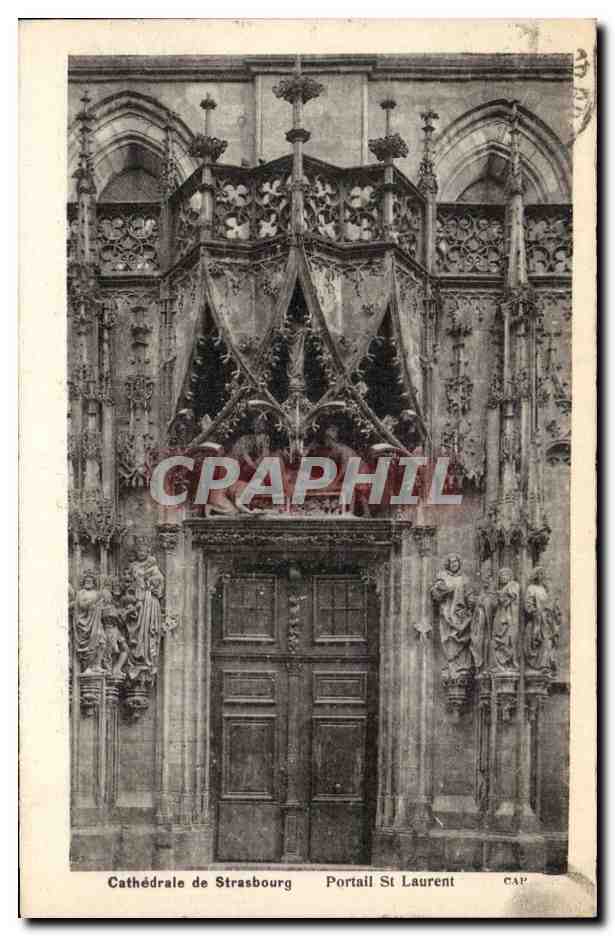 CPA Strasbourg Cathedrale Portail St Laurent