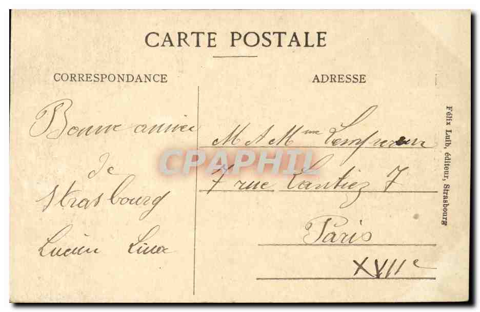 CPA Strasbourg La cathedrale — Verso