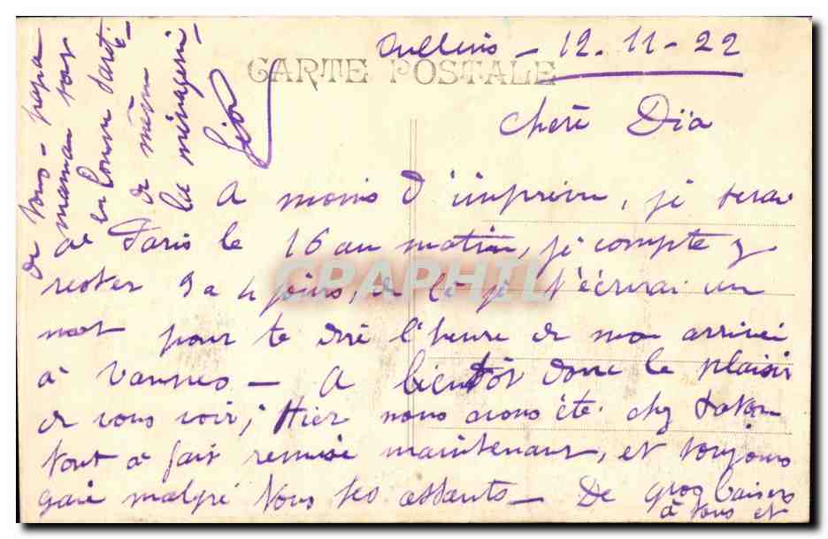 S.S. MANDU — Transport brésilien en mer au large de X. — Éditeur : E. GRIMAUD FILS et Cie, 35 - Marseille — Verso