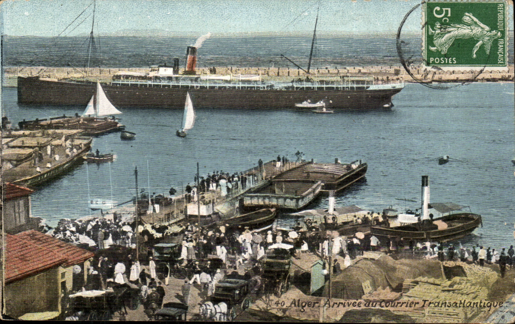 Alger — Arrivée du Courrier Transatlantique — Édition Aqua-Photo L. V. S.