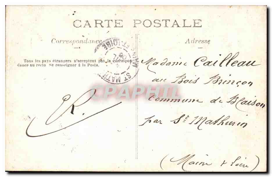 CPA CARTE PHOTO pecheurs Humour Peche Folklore — Verso