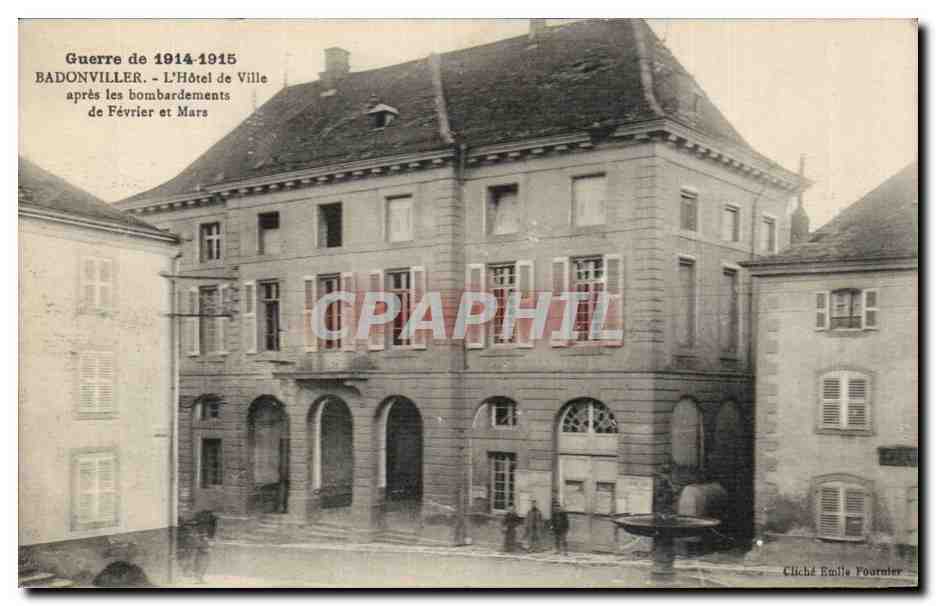CPA Badonwiller L'hotel de ville apres les bombardements de fevrier et mars