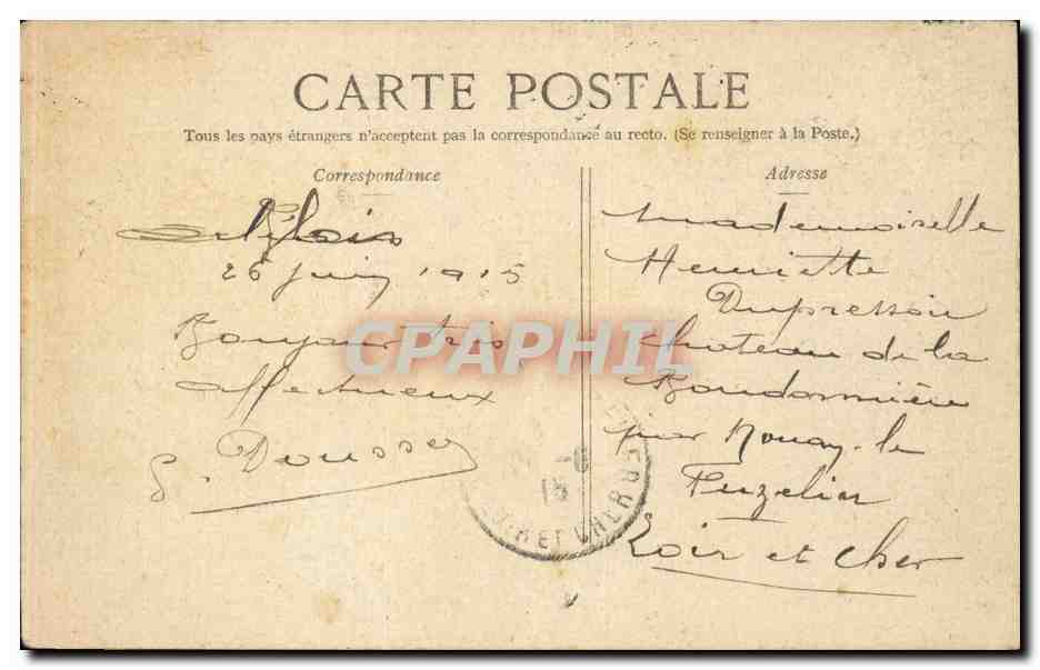Pusies — Chevaux tués aux Allemands — Ed. Pays de France n°55 — Verso