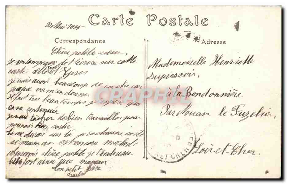 CPA Ruines d'Ypres Halles et hotel de ville apres le bombardement du 22 novembre 1914 — Rückseite