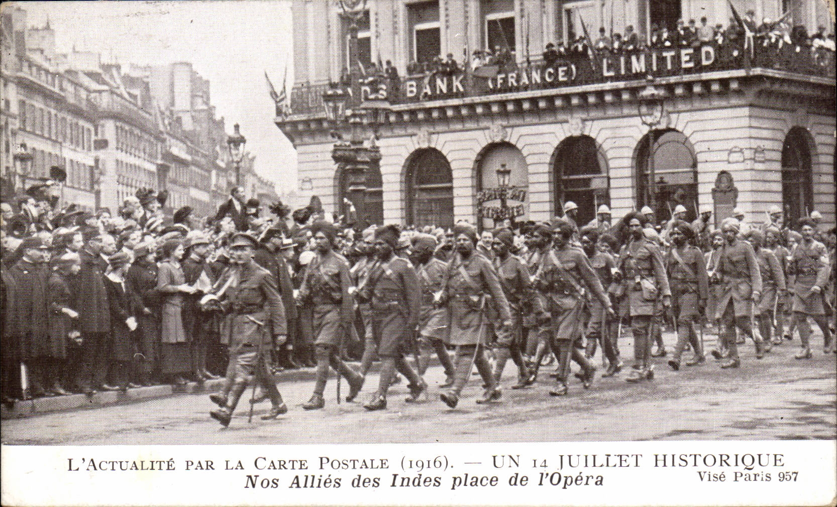 CPA 14 juillet Nos allies des Indes place de l'Opera Paris Militaria Inde india