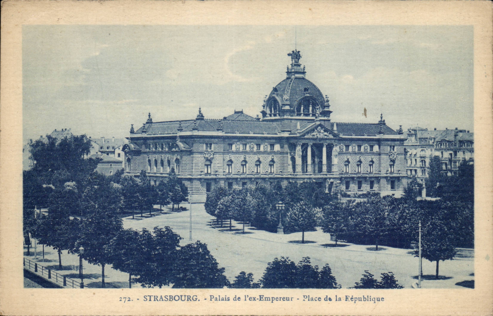 CPA Strasbourg Palais de l'empereur Place de la Republique