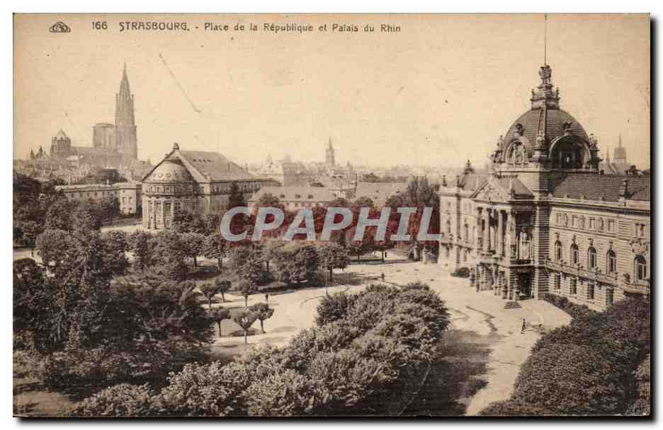 CPA Strasbourg Palais de le Republique et palais du Rhin