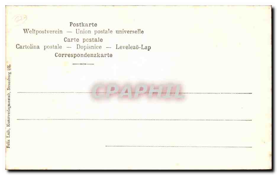 CPA Strasbourg La cathedrale La chaire — Rückseite