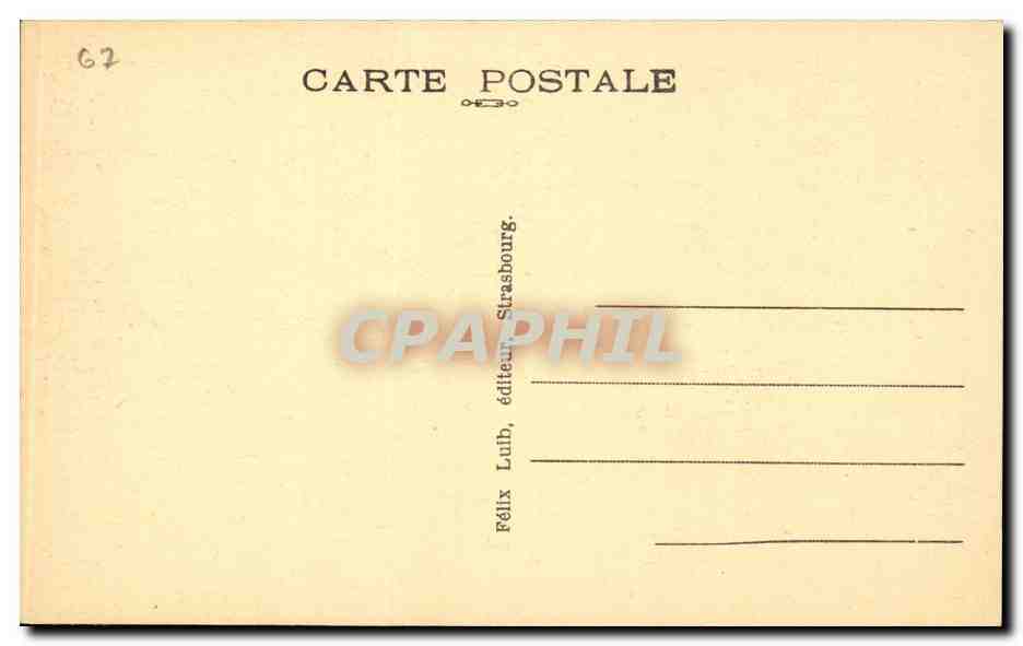 Straße Saint-Odile-Hohwald — Dichter Wald — Verlag Félix Lüb, Straßburg, Nr. 62 — Rückseite