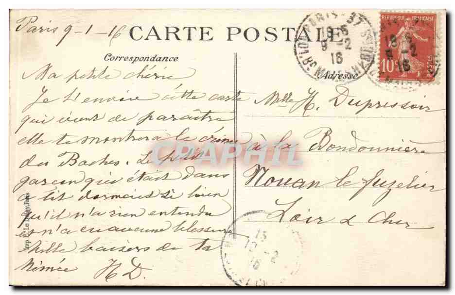 Les Zeppelins sur Paris — Crimes odieux des pirates boches — La maison du brigadier Bidault — Éditeur Vise, Paris — Verso