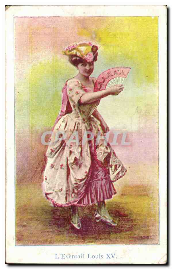CPA Fantaisie Femme L'eventail Louis XV