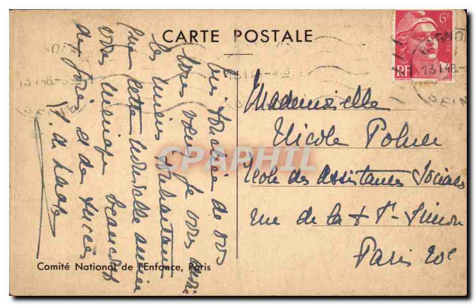CPA Van Dyck Tete d'enfant — Back