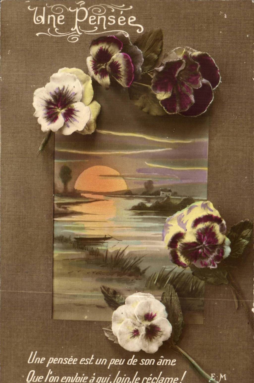 CPA Fantaisie Fleurs Une pensee