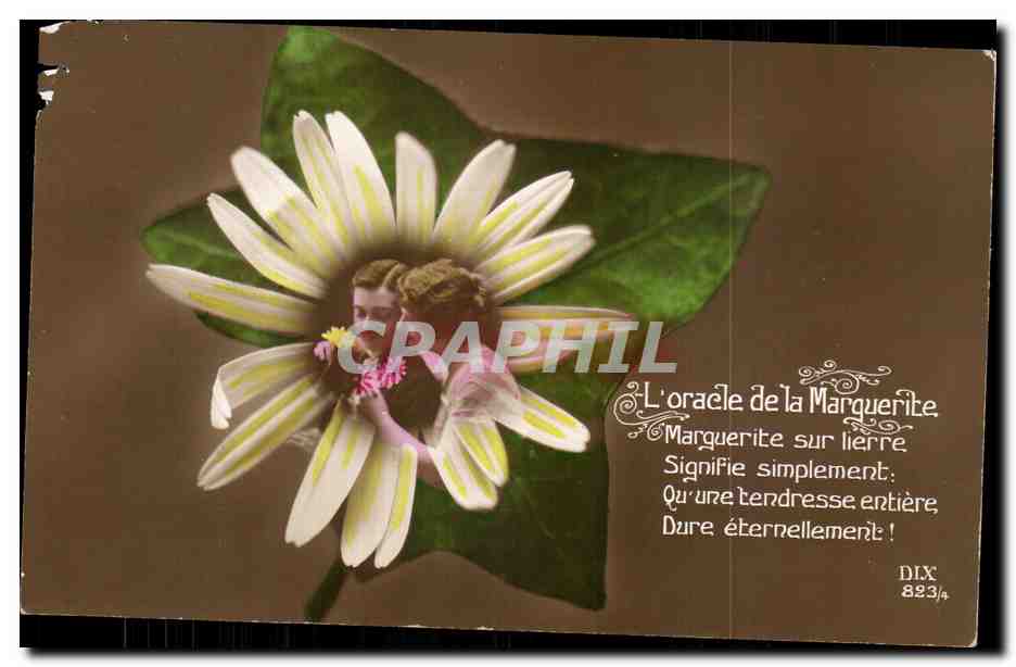 CPA Fantaisie Fleurs L'oracle de la Marguerite