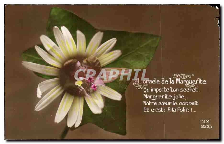 CPA Fantaisie Femme Fleurs L'oracle de la Marguerite