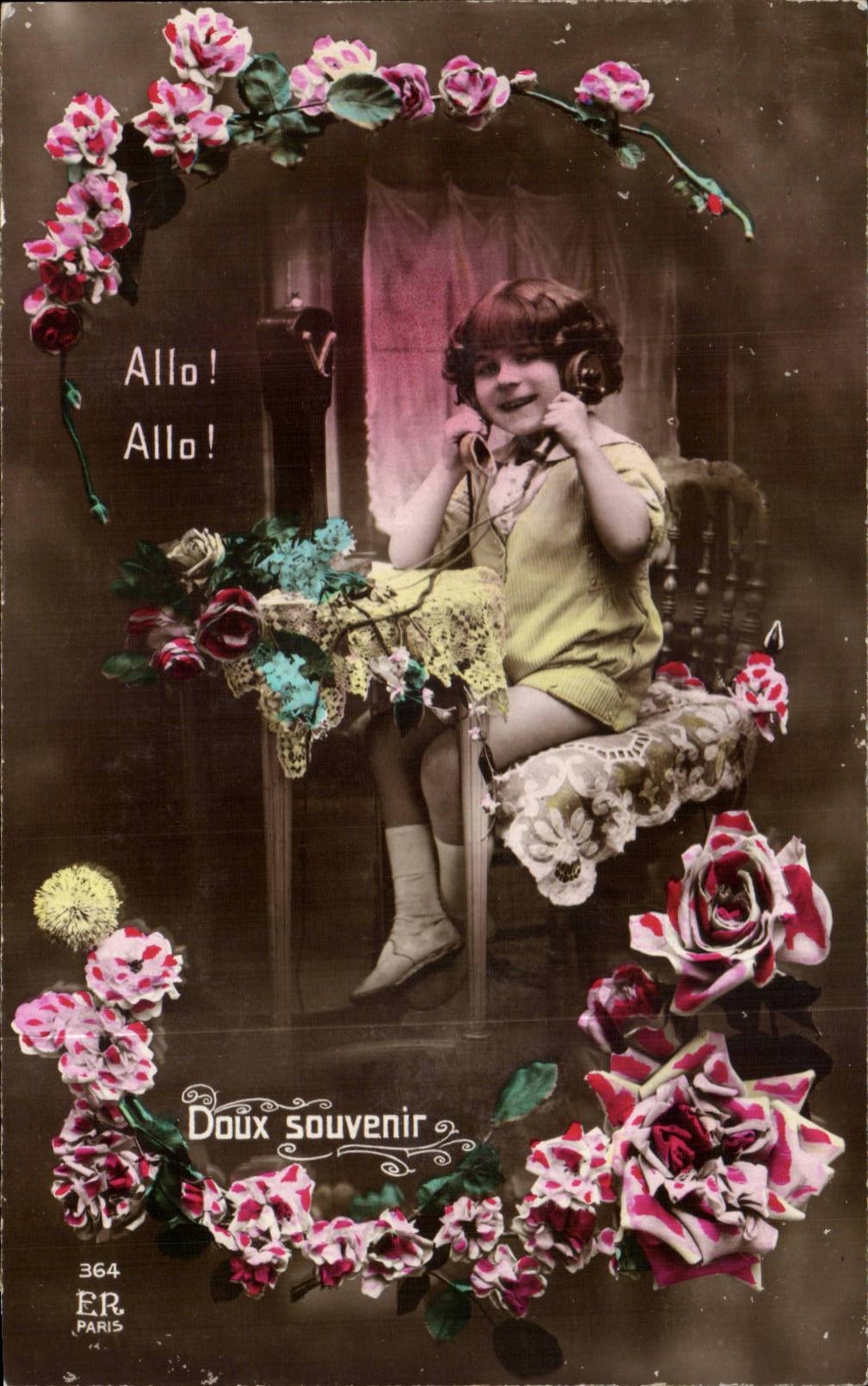 CPA Fantaisie Enfant Allo allo Doux souvenir