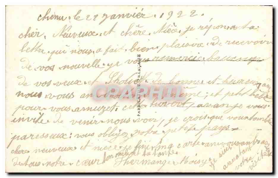 CPA Fantaisie Enfant Allo allo Doux souvenir — Verso