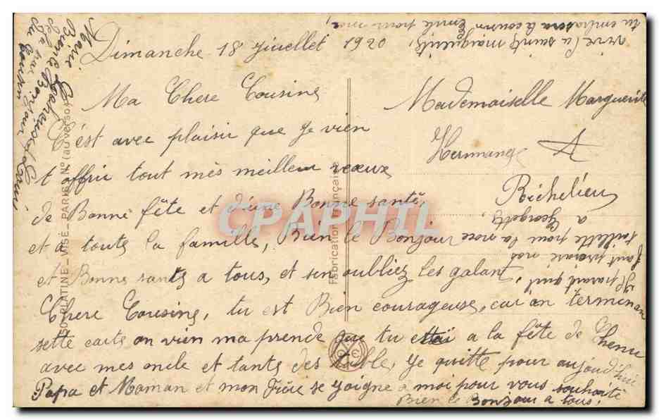 CPA Fantaisie Femme  — Rückseite