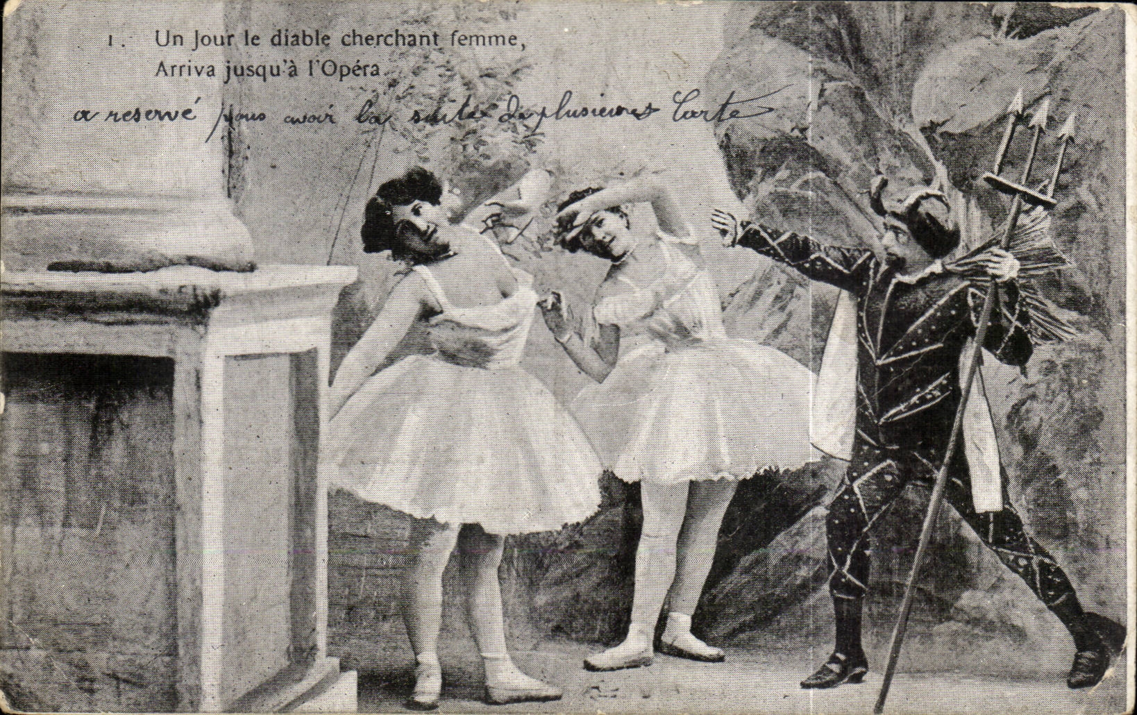 Diable cherchant femme à l'Opéra — illustration humoristique — éditeur non identifié