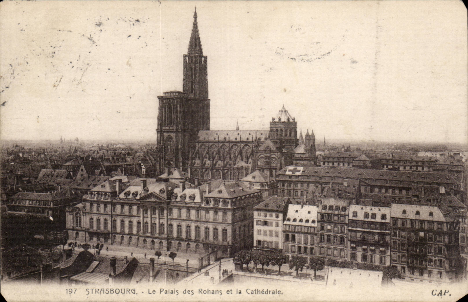 CPA Strasbourg Le palais des Rohans et la cathedrale
