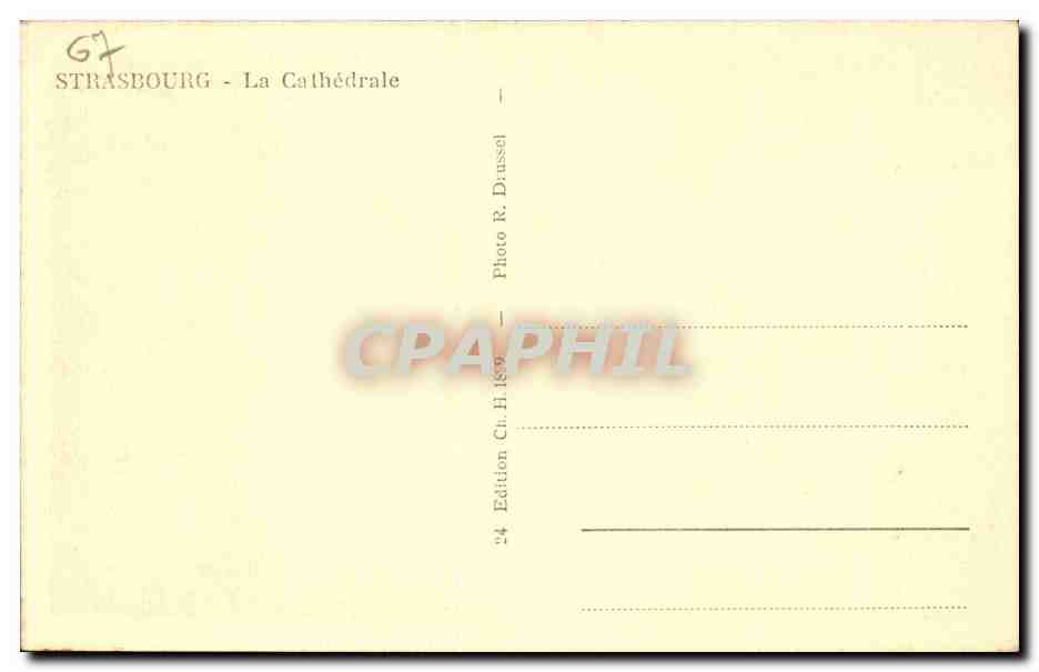 CPA Strasbourg Cathedrale  — Verso