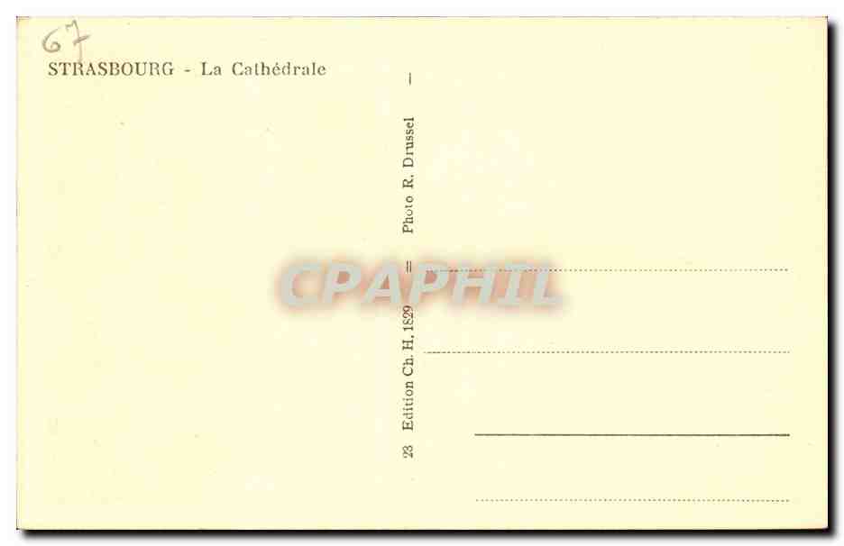 CPA Strasbourg Cathedrale  — Verso