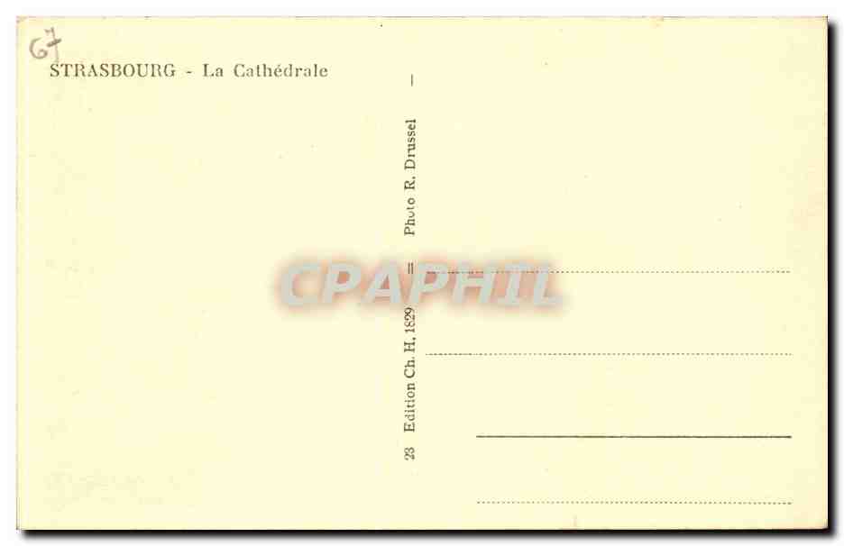 CPA Strasbourg Cathedrale  — Verso