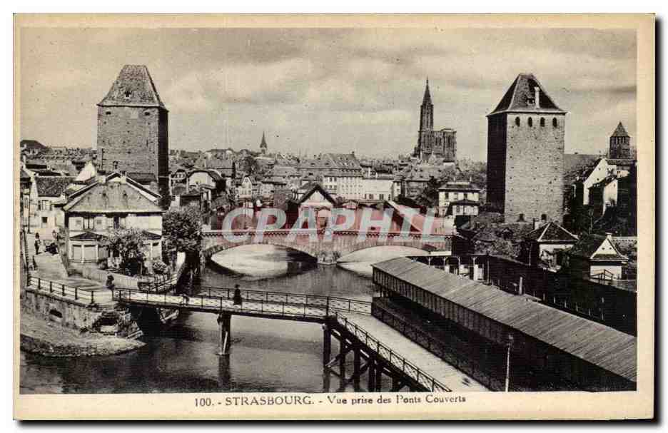 CPA Strasbourg Vue prise des ponts couverts