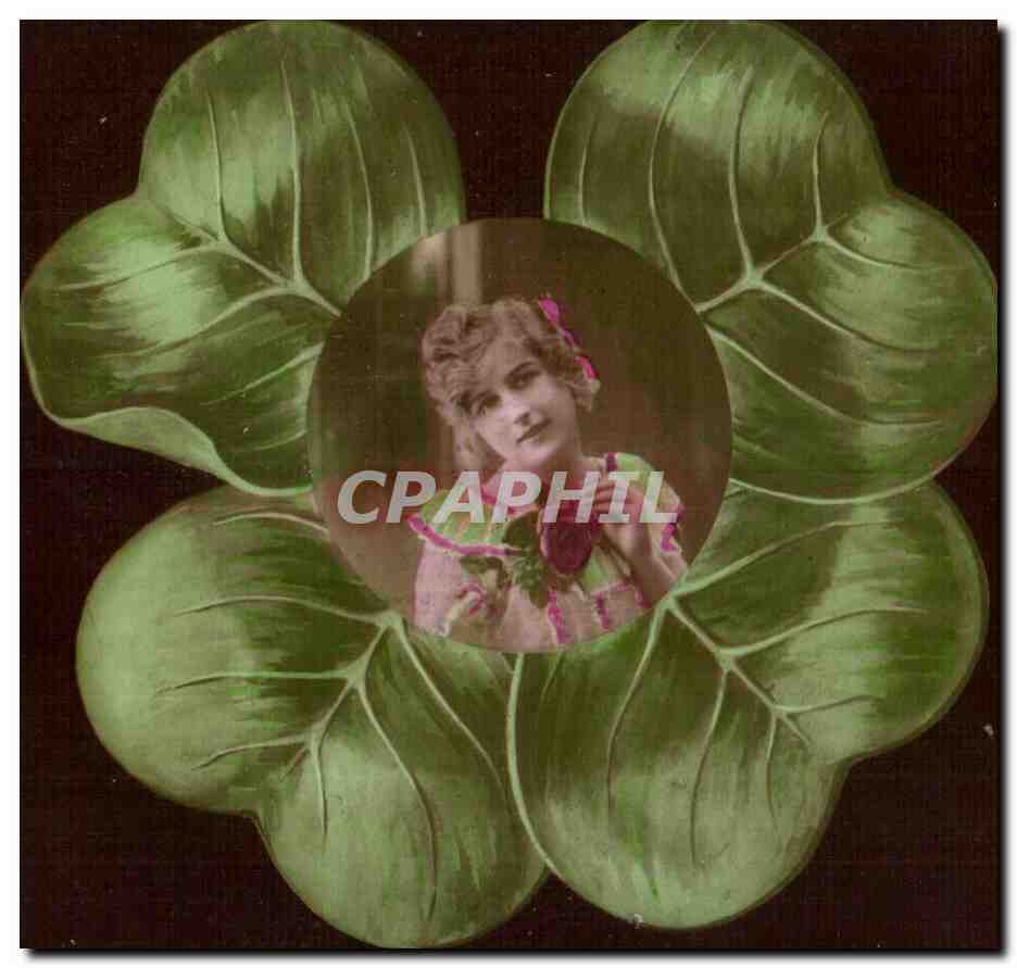 Jeune femme — dans un cadre floral — éditeur non visible