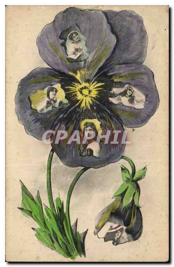 CPA Fantaisie Femme Fleurs