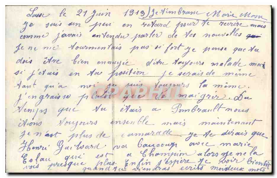 CPA Fantaisie Fleur Rose Je vous aime — Back