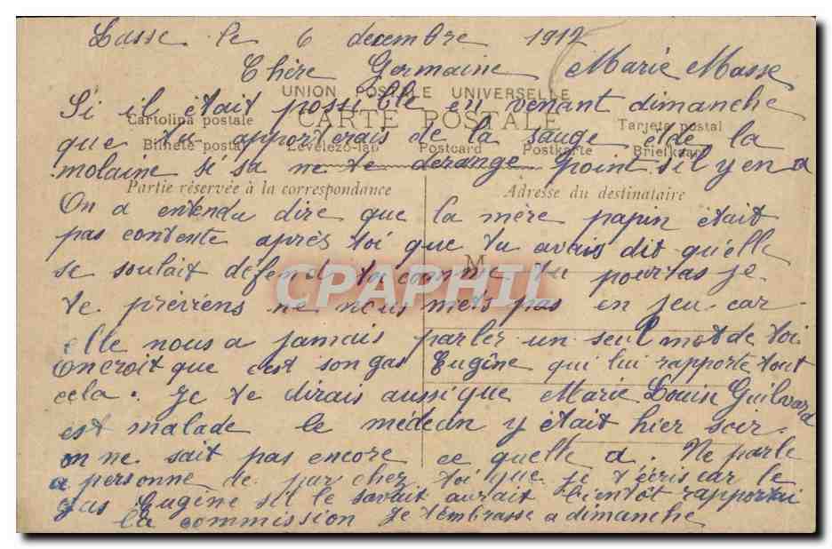 CPA Fantaisie Homme Amitie — Rückseite