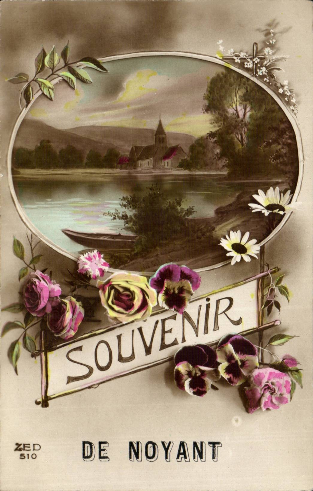 CPA Fantaisie Souvenir de Noyant