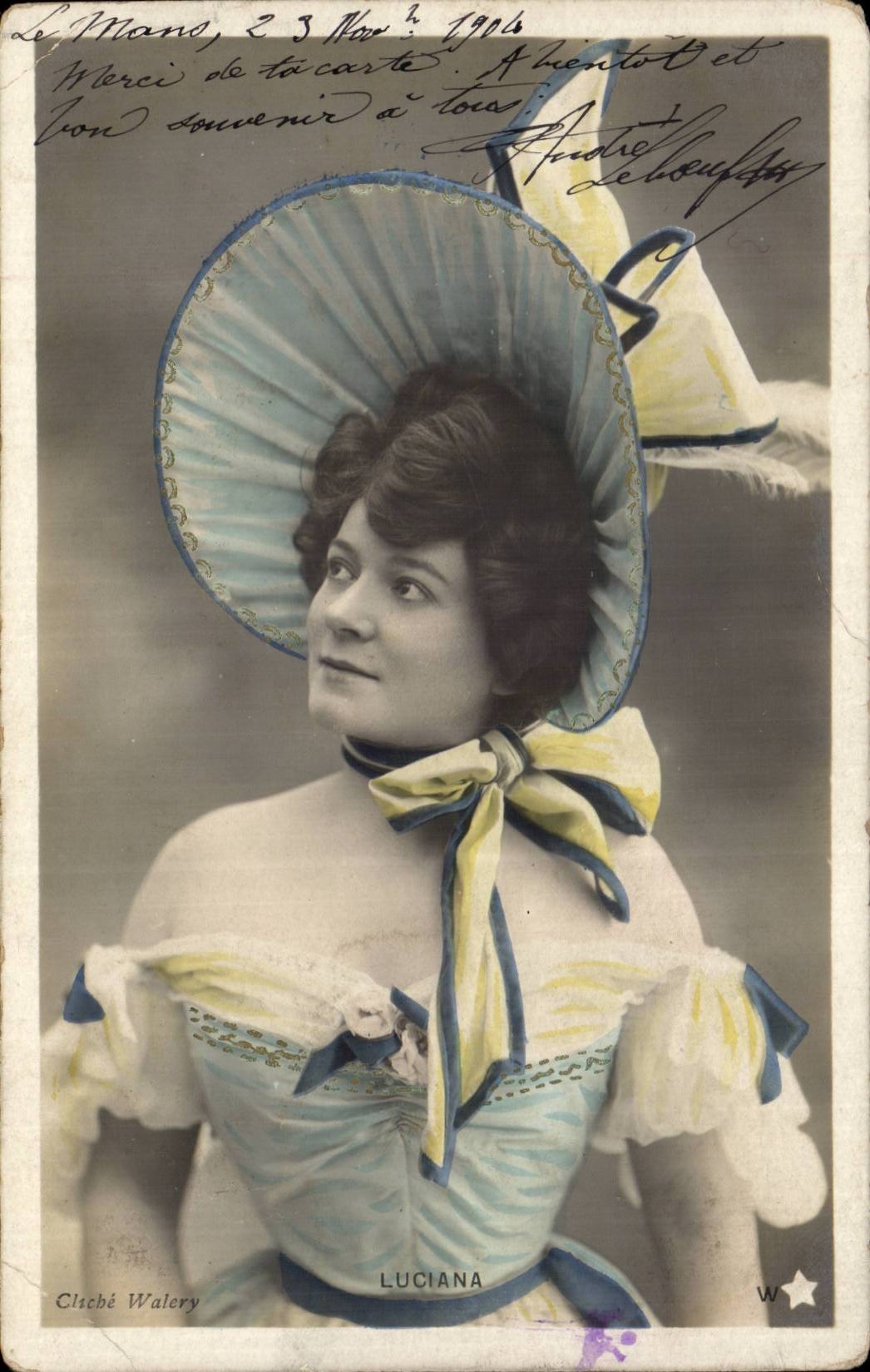 Luciana — Portrait de femme en chapeau — Claché Walery, série n° 673