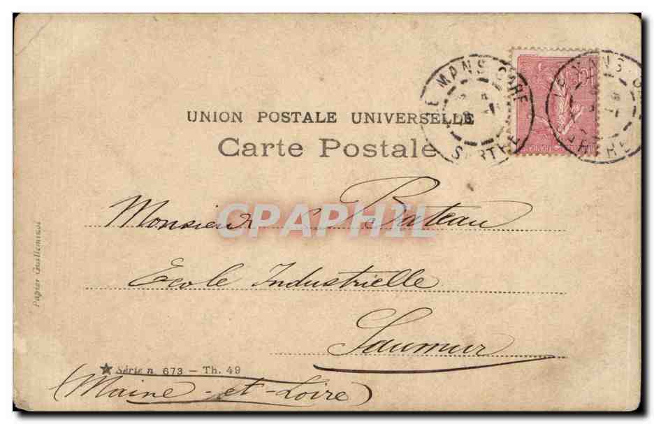 Luciana — Portrait de femme en chapeau — Claché Walery, série n° 673 — Verso