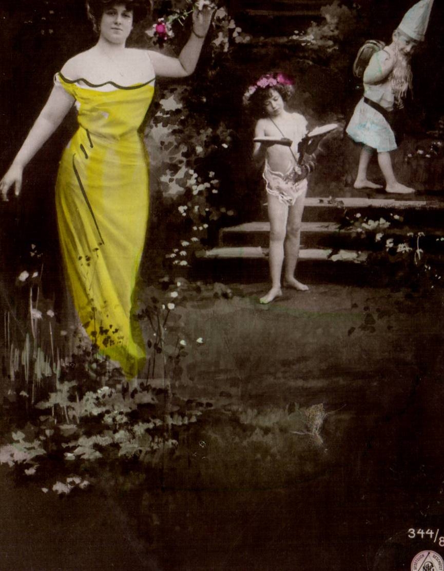 Fée et enfants — scène de jardin — Ernnotypie, n° 344/8
