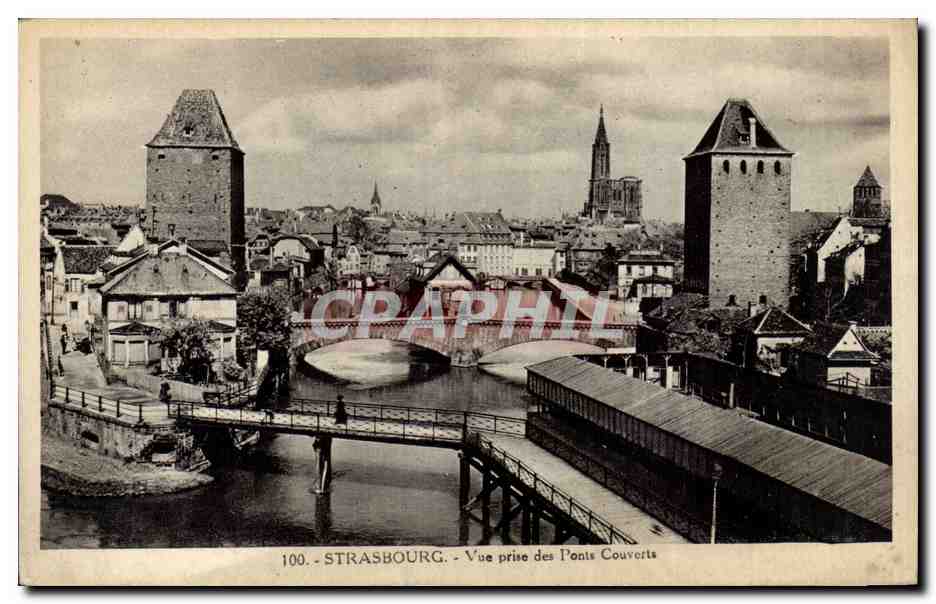Strasbourg CPA Vue prise des ponts couverts