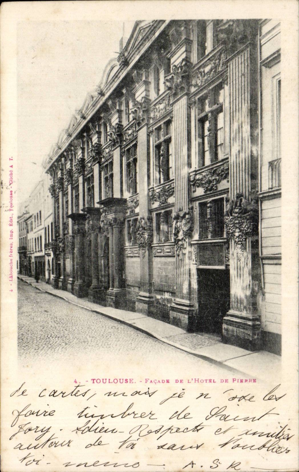 Toulouse - Façade de l'Hôtel de Pierre — Éditeur : L'Album de Toulouse, Imp. Fory