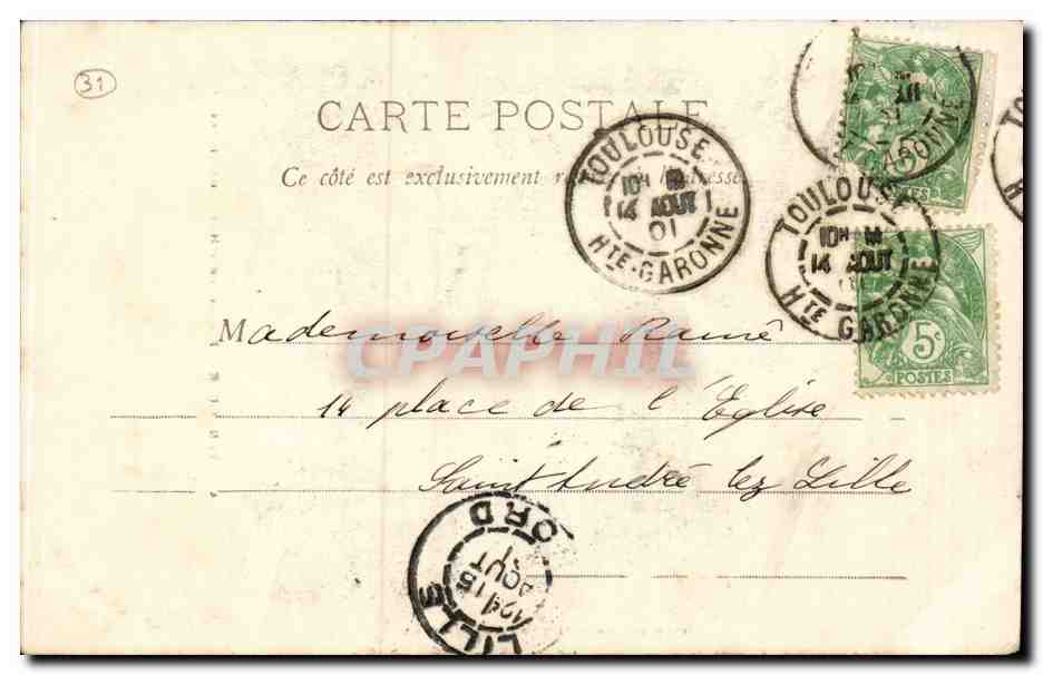 Toulouse - Façade de l'Hôtel de Pierre — Éditeur : L'Album de Toulouse, Imp. Fory — Rückseite