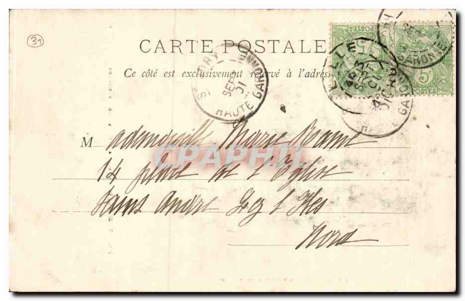 CPA Toulouse Cour de l'hotel de Labbordes — Rückseite