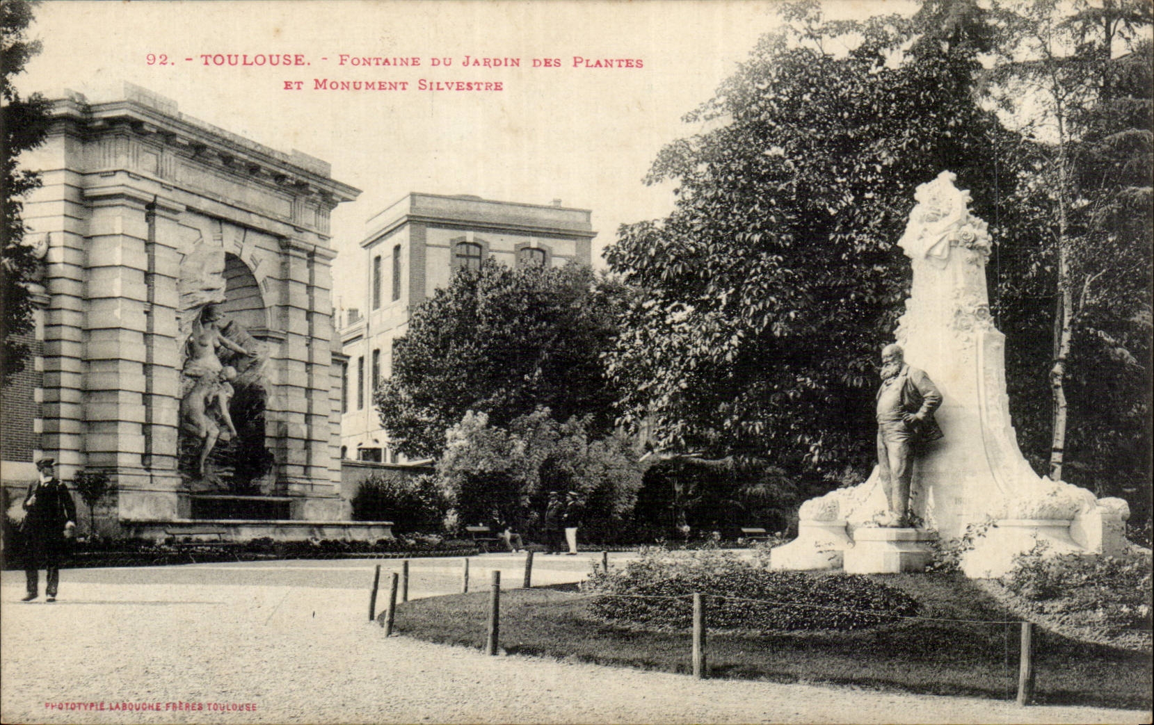 Toulouse - Fontaine du Jardin des Plantes et Monument Silvestre — Phototype LaRouche Frères Toulouse