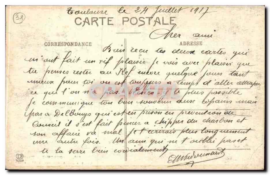 CPA Toulouse Musee Cloitre des Augustins  — Verso