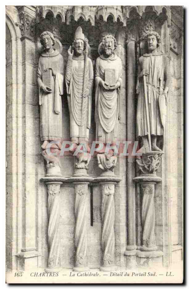 CPA Cathedrale de Chartres Detail du portail sud