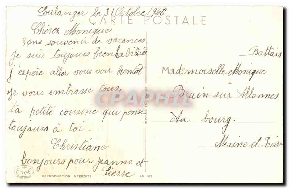 CPA Fantaisie Fleur Rose  — Verso