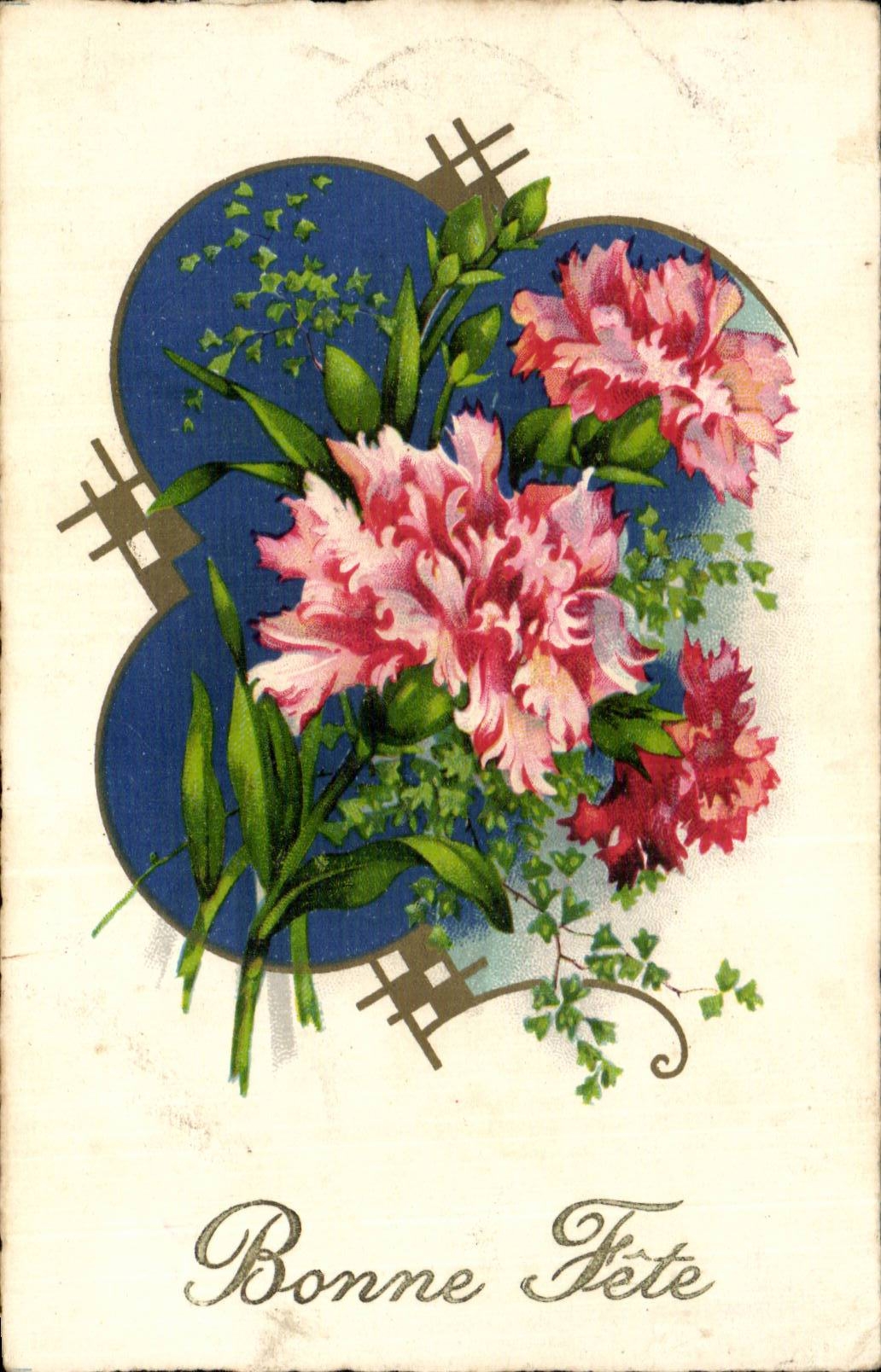 CPA Fantaisie Fleurs Bonne fete